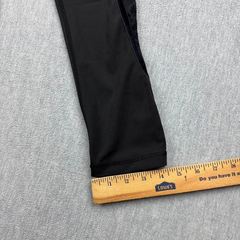 Lululemon Leggings Womens 2 Black Velvet Wunder Under Crop High-Rise Flocked Gym